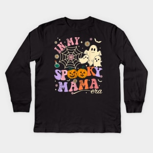 In My Spooky Mama Era Lover Funny Groovy Retro Kids Long Sleeve T-Shirt